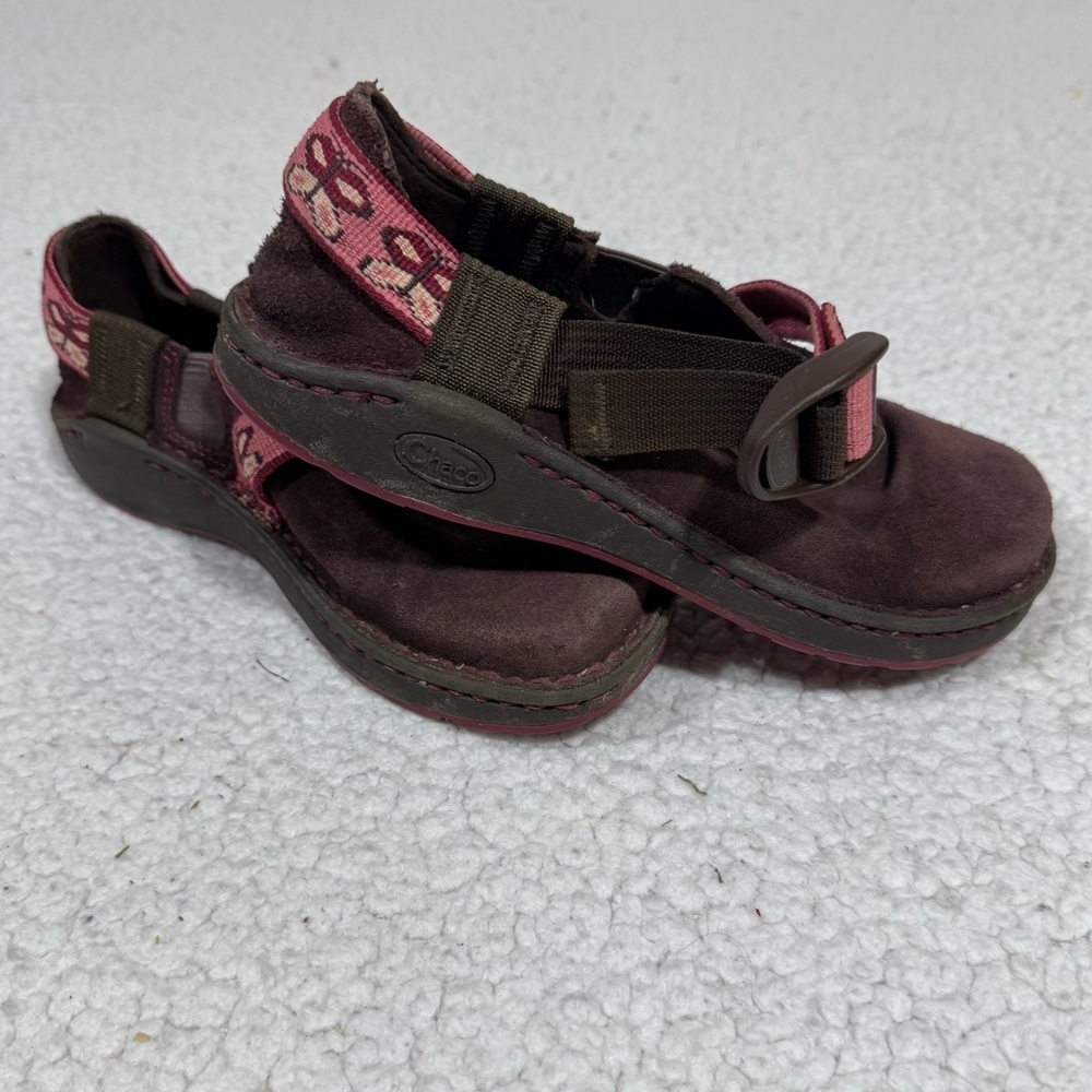 Chaco Girls Comfort Shoes Size 2 Pedshed Pink Butterfly Fig Suede Hiking Shoes